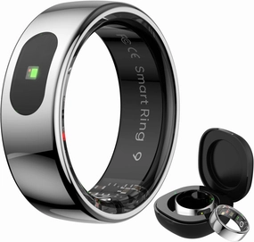 Smart Ring Health Tracker for Women & Men, Fitness Ring with Sleep & Motion Tracking, Touch Control, No Subscription Required, Compatible with iOS & Android (Silver, 11)