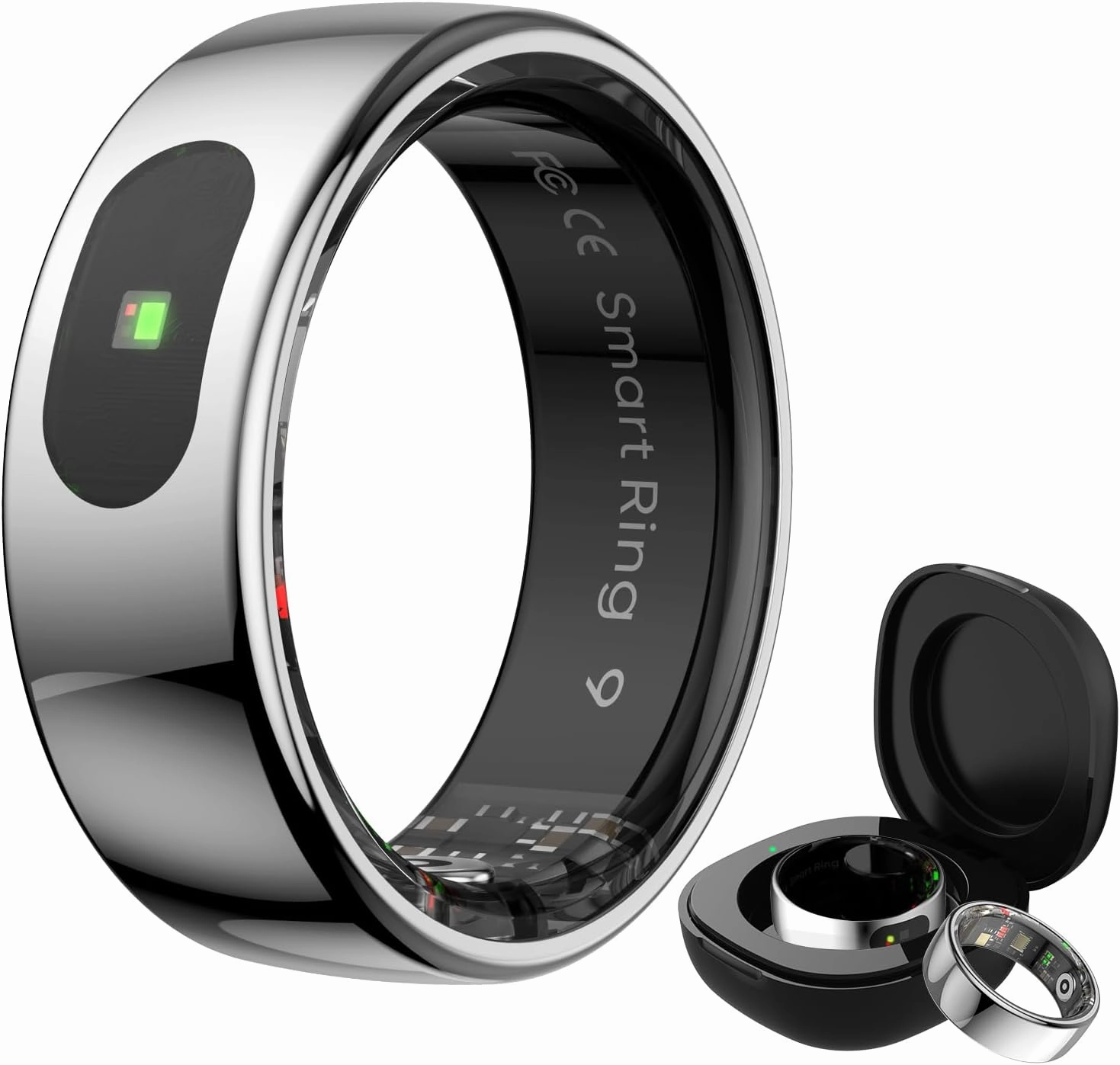 Smart Ring Health Tracker for Women & Men, Fitness Ring with Sleep & Motion Tracking, Touch Control, No Subscription Required, Compatible with iOS & Android (Silver, 11)
