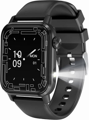 Smart Watch, 1.85" HD Display, 3D Dynamic Dial, 60Hz High Refresh, Bluetooth Calling, LED Flashlight, 100  Sports Modes (Black)