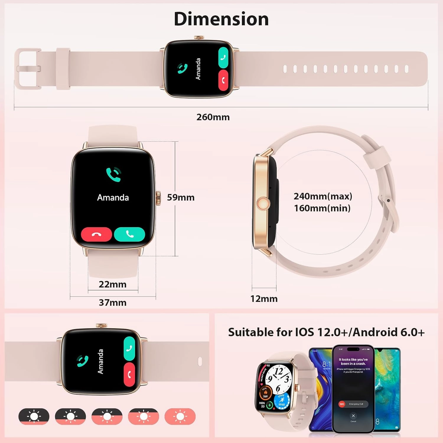 Smart Watch for Women, 2025 New Smartwatch (Answer/Make Call) for iPhone/Android, 1.85" HD Dynamic Dial Fitness Tracker with 110  Sport Modes, Sleep/Health Monitor, IP68 Waterproof, with 2 Bands