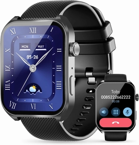 Smart Watches for Men (Answer/Make Calls),2.04" AMOLED Curved Display,140  Sport Modes,Mens Fitness Watch for Android & iPhone,Mens Smart Watch with Heart Rate/Sleep/SpO2 Monitor,IP68 Waterproof,Black