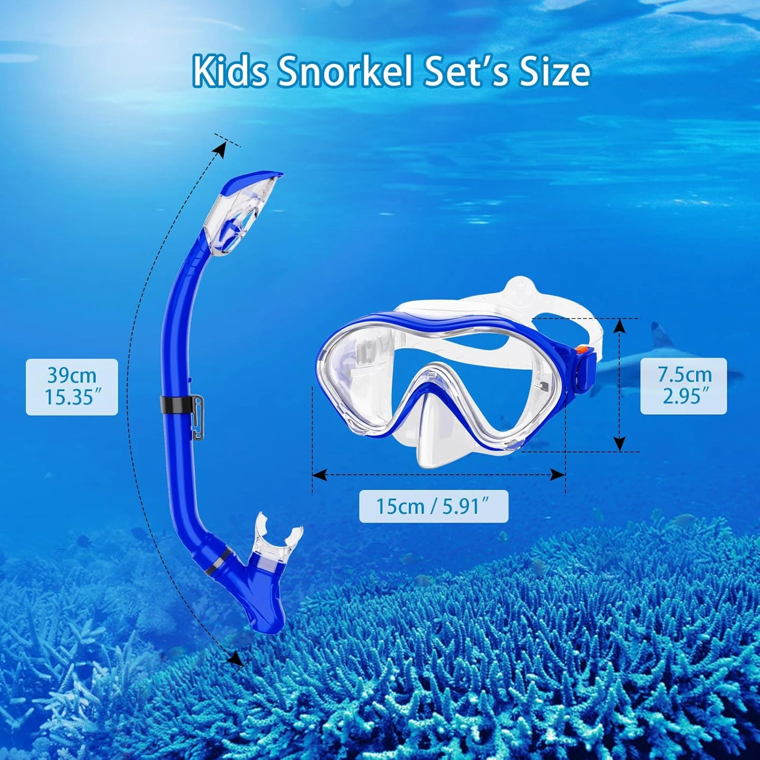 Snorkeling Gear for Kids with Foldable Silicone Full Dry Snorkel, Kids Snorkel Set Anti Leak Youth Junior Snorkeling Package Diving Mask Soft Tube with Mesh Bag Scuba Swimming Goggles