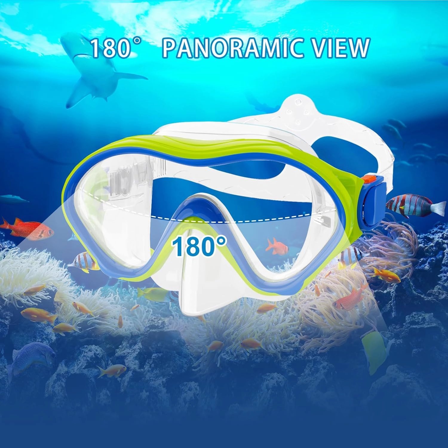 Snorkeling Gear for Kids with Foldable Silicone Full Dry Snorkel, Kids Snorkel Set Anti Leak Youth Junior Snorkeling Package Diving Mask Soft Tube with Mesh Bag Scuba Swimming Goggles