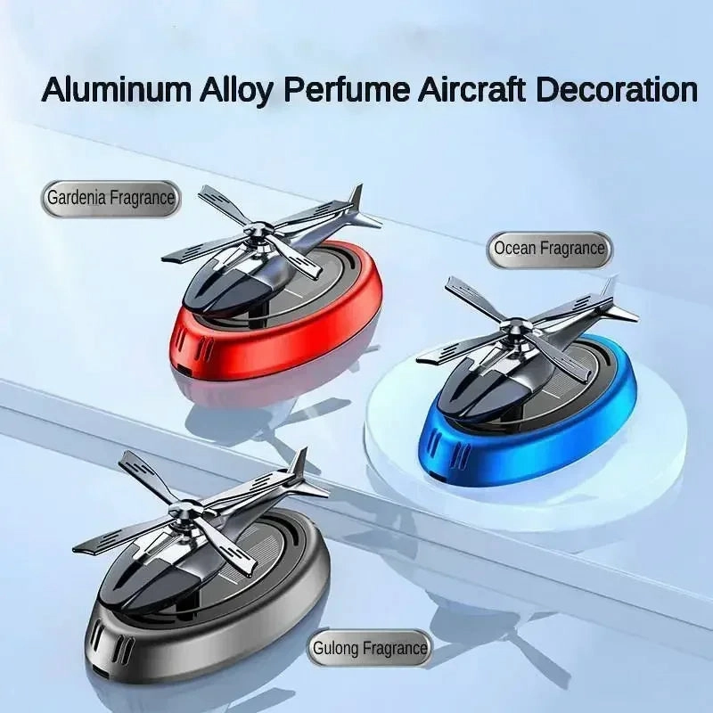 Solar Car Air Freshener Helicopter Auto Aromatherapy Sun Light Energy Rotation Car Inside Fragrance Ornaments Car Aroma Diffuser