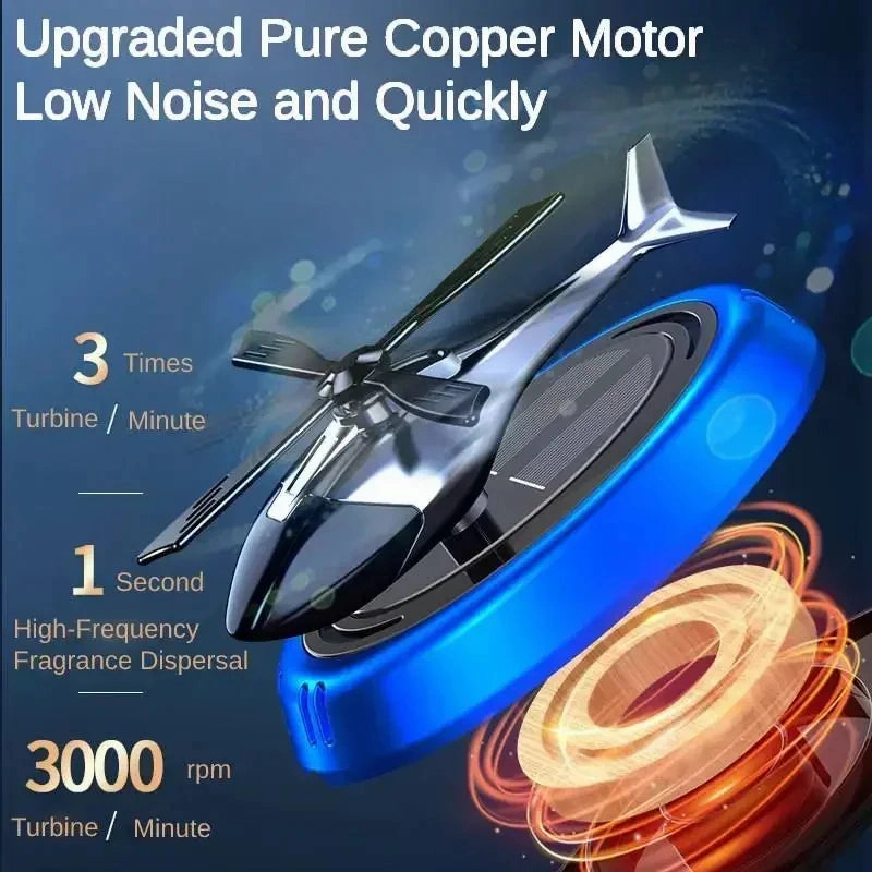 Solar Car Air Freshener Helicopter Auto Aromatherapy Sun Light Energy Rotation Car Inside Fragrance Ornaments Car Aroma Diffuser