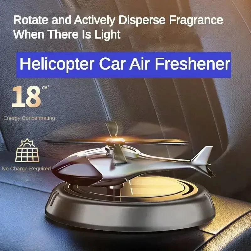 Solar Car Air Freshener Helicopter Auto Aromatherapy Sun Light Energy Rotation Car Inside Fragrance Ornaments Car Aroma Diffuser