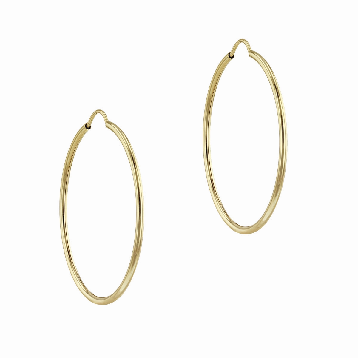 Soleil Collection 30mm Plain Hoop Earrings | 9K Solid Yellow Gold