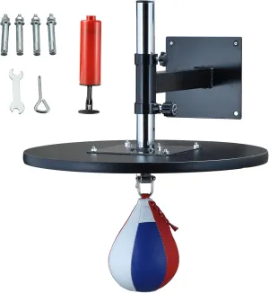 Soozier Speed Bag Boxing Punching Bag with Height Adjustable, Wall Mount Door Speed Bag, Martial Arts, MMA, and Boxing Equipment for Home Training, 9" H x 7" Dia.
