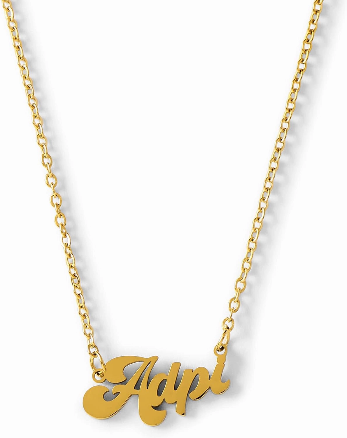 Sorority Shop Alpha Delta Pi Necklace — Retro Font Design with 18K Gold Plating, Alpha Delta Pi Gifts for Women