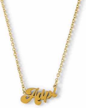 Sorority Shop Alpha Delta Pi Necklace — Retro Font Design with 18K Gold Plating, Alpha Delta Pi Gifts for Women
