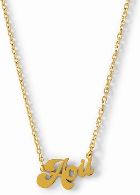 Sorority Shop Alpha Omicron Pi Necklace — Retro Font Design with 18K Gold Plating, Alpha Omicron Pi Gifts for Women
