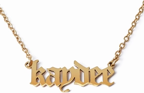 Sorority Shop Kappa Delta Necklace — KD Old English Font Design, 18K Gold Plated, Kappa Delta Gifts for Women