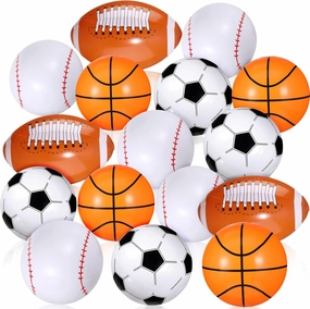 Sosation 16 Piece Inflatable Sports Ball Set - Includes Football, Baseball, Basketball, and Soccer Balls, Made of PVC Plastic, Perfect for Indoor and Outdoor Use