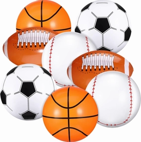 Sosation 8 Pcs Inflatable Sports Balls 16 Inch Inflatable Beach Ball Blow up 4 Styles Sports Party Decorations Balls of Swimming Pool Summer Pool Toys for Indoor Outdoor Beach