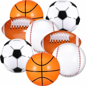 Sosation 8 Pcs Inflatable Sports Balls 16 Inch Inflatable Beach Ball Blow up 4 Styles Sports Party Decorations Balls of Swimming Pool Summer Pool Toys for Indoor Outdoor Beach