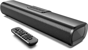 Sound Bar for TV, 50Watts-16 Inches Small Bluetooth Sound Bar with HDMI(ARC), Optical, AUX and USB Inputs, Wall Mountable TV Soundbar with Remote Control and Surround Sound for PC, Gaming