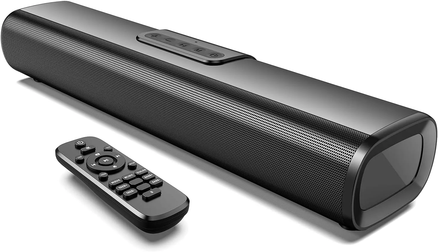Sound Bar for TV, 50Watts-16 Inches Small Bluetooth Sound Bar with HDMI(ARC), Optical, AUX and USB Inputs, Wall Mountable TV Soundbar with Remote Control and Surround Sound for PC, Gaming