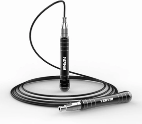 Speed Jump Rope - YERVIM Fast Skipping Ropes for Aerobic Exercise, Fitness, Losing Weight, Endurance Workout of Boxing, MMA, Martial Arts - Adjustable Length for Men, Women and Children