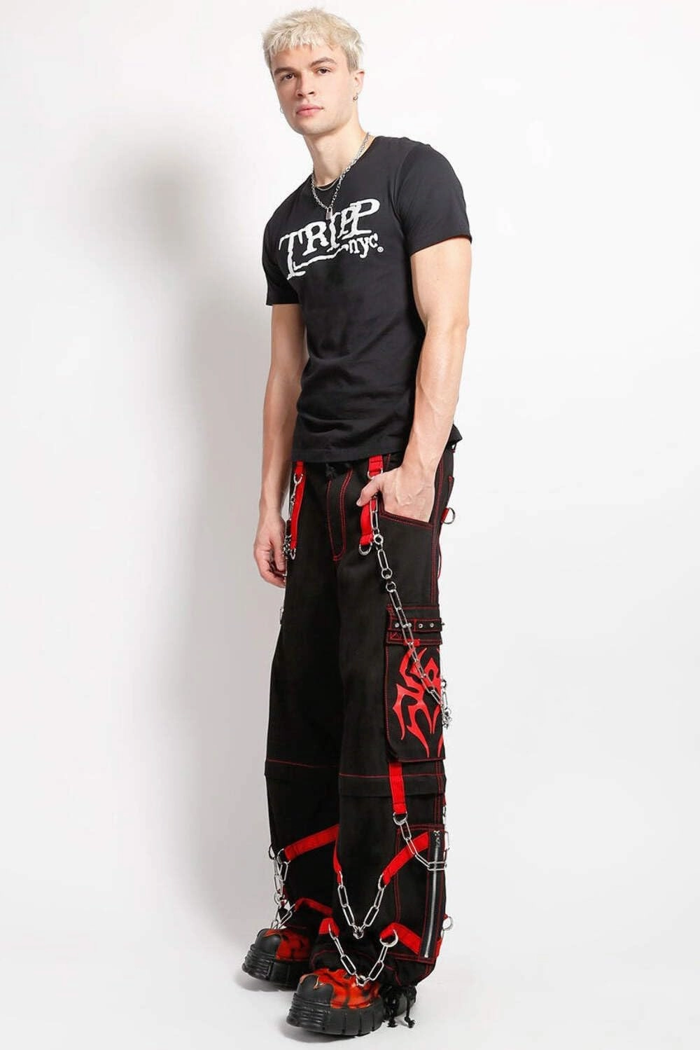 Spider Zip Off Pants [Black/RED]