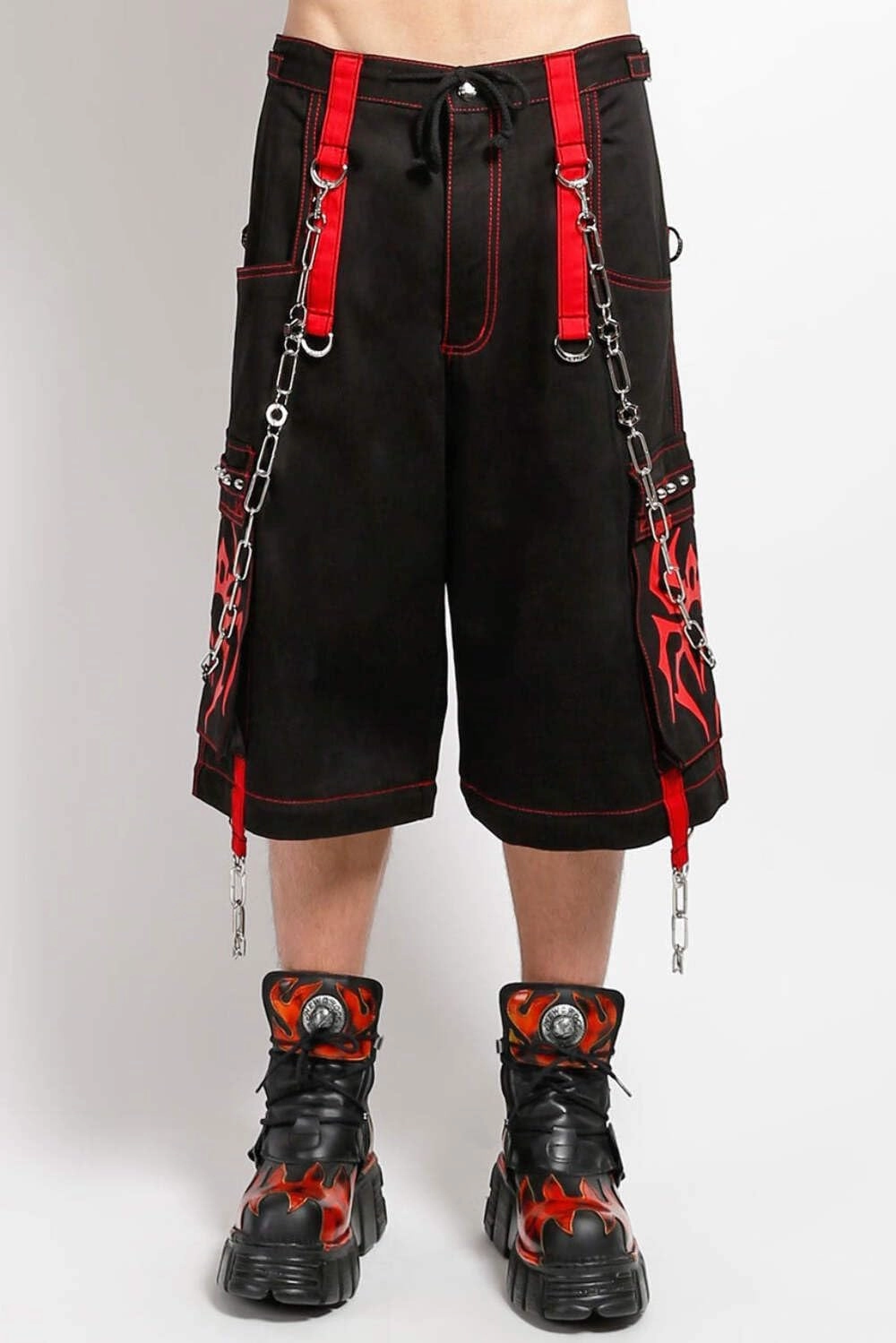 Spider Zip Off Pants [Black/RED]
