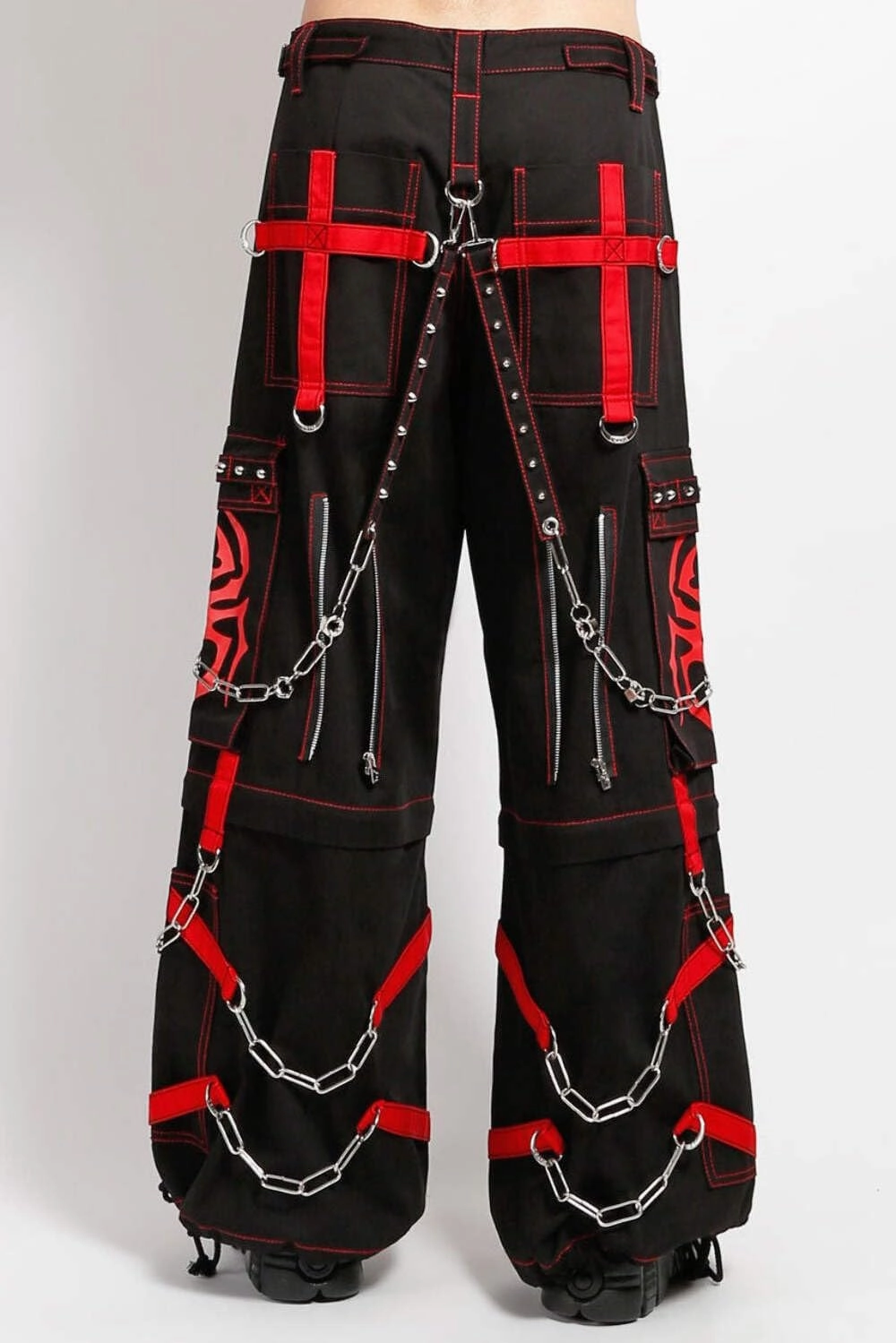 Spider Zip Off Pants [Black/RED]