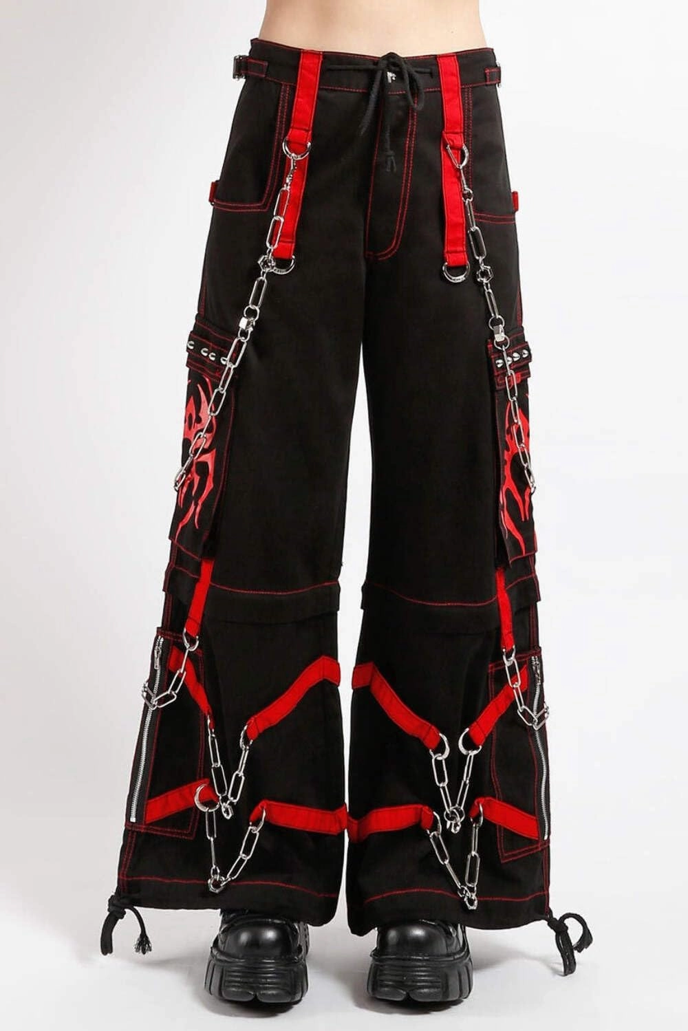Spider Zip Off Pants [Black/RED]