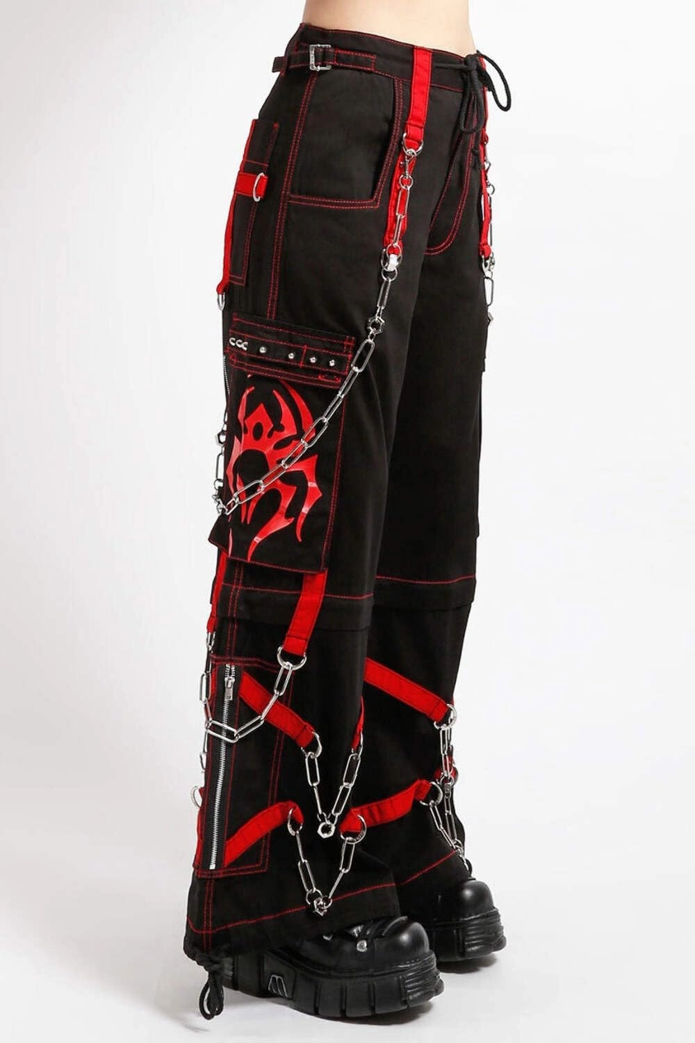 Spider Zip Off Pants [Black/RED]