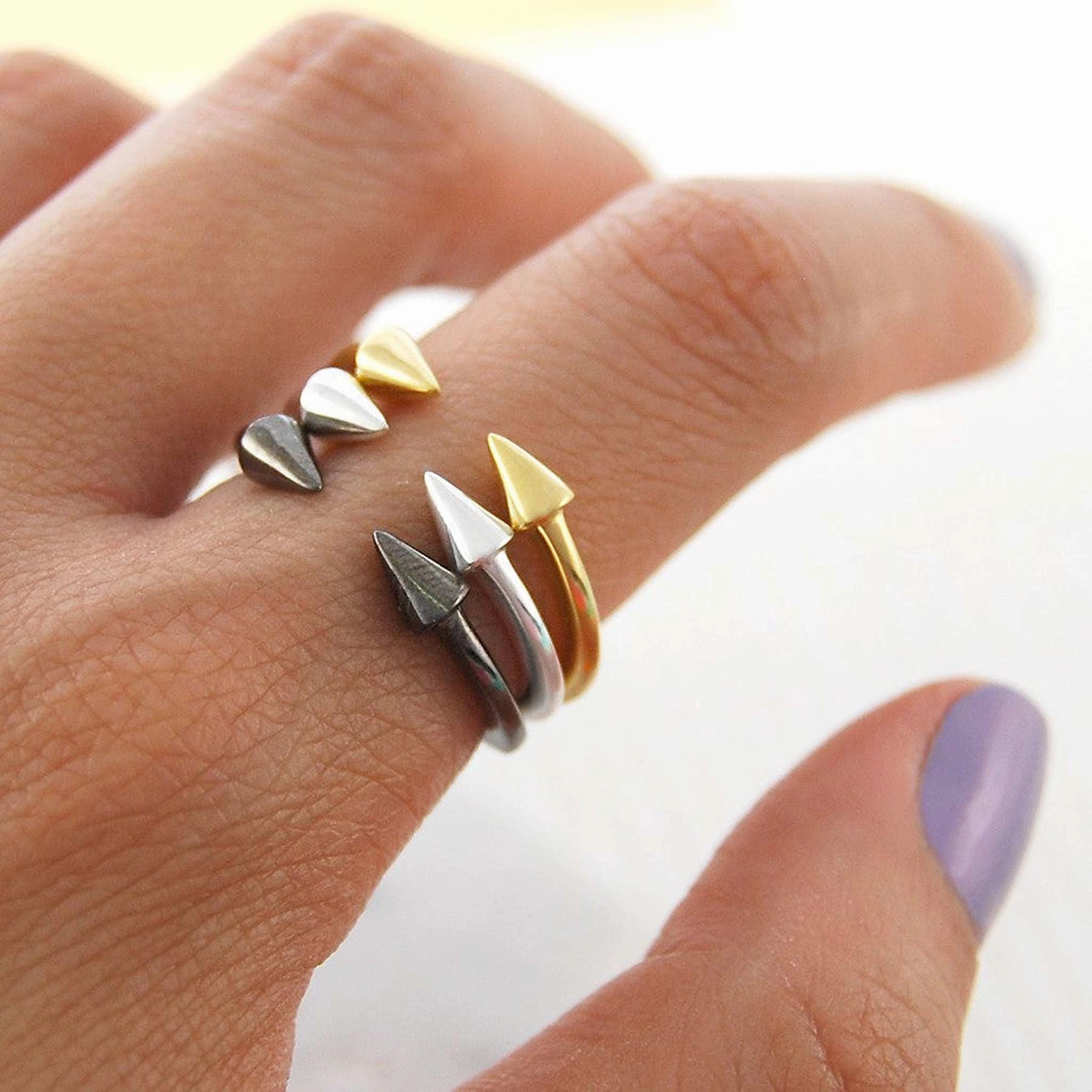 Spiked Sterling Silver Stacking Ring