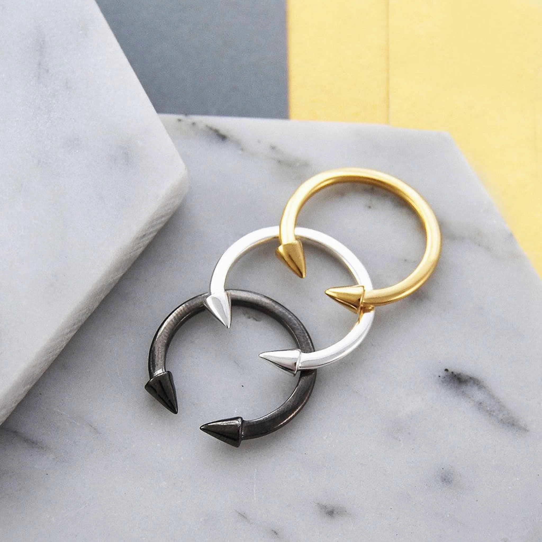 Spiked Sterling Silver Stacking Ring