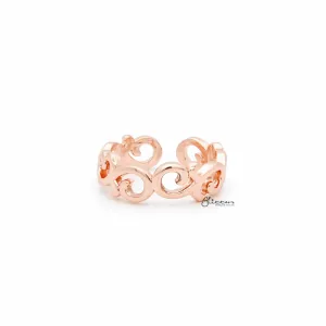 Spiral Pattern Toe Ring - Rose Gold
