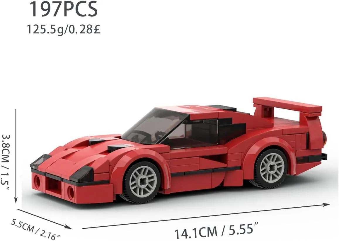 Sports Car Building Blocks Toys Adults Kits, Challenging Racing Car Model Building Set DIY Toys for Christmas (197PCS)