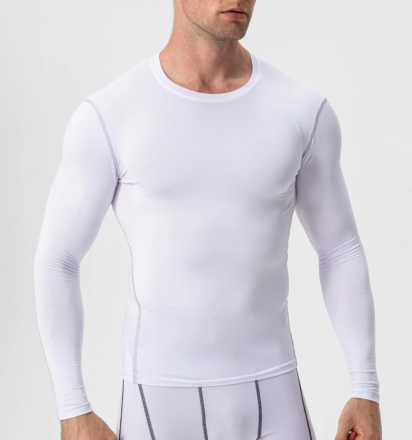 SPVISE Compression Shirt Men Long Sleeve Athletic Workkout Tops Dry Fit Gym Base Layer Undershirts Running Basketball Cycling