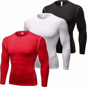 SPVISE Compression Shirt Men Long Sleeve Athletic Workkout Tops Dry Fit Gym Base Layer Undershirts Running Basketball Cycling