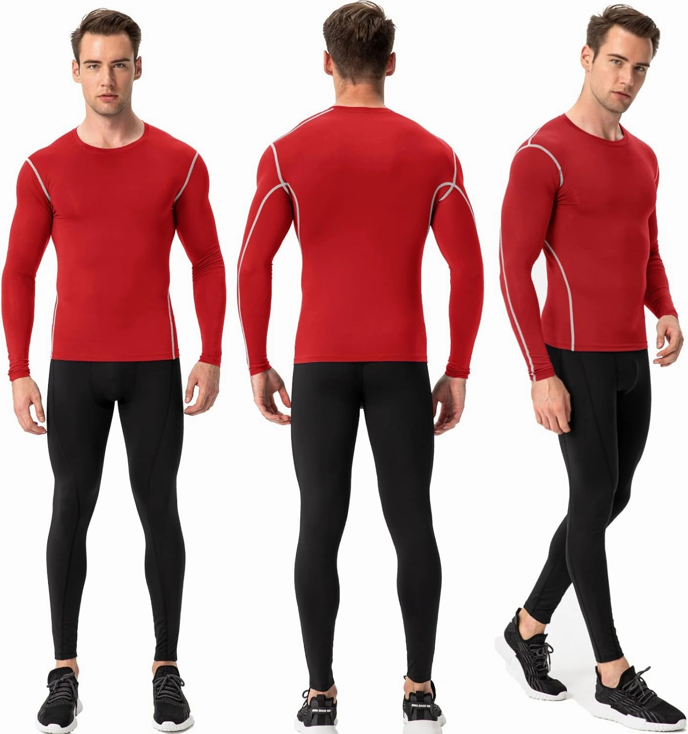 SPVISE Compression Shirt Men Long Sleeve Athletic Workkout Tops Dry Fit Gym Base Layer Undershirts Running Basketball Cycling