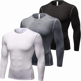 SPVISE Compression Shirt Men Long Sleeve Athletic Workkout Tops Dry Fit Gym Base Layer Undershirts Running Basketball Cycling