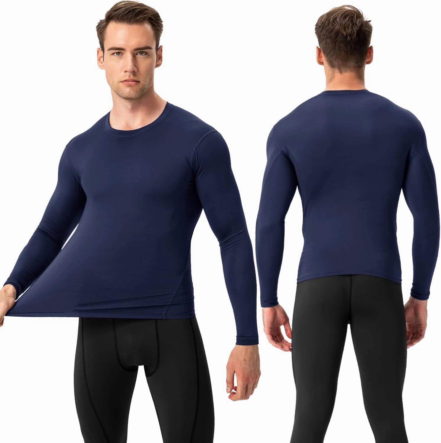 SPVISE Compression Shirt Men Long Sleeve Athletic Workkout Tops Dry Fit Gym Base Layer Undershirts Running Basketball Cycling