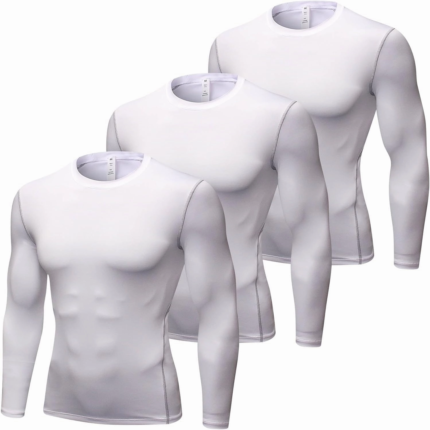 SPVISE Compression Shirt Men Long Sleeve Athletic Workkout Tops Dry Fit Gym Base Layer Undershirts Running Basketball Cycling
