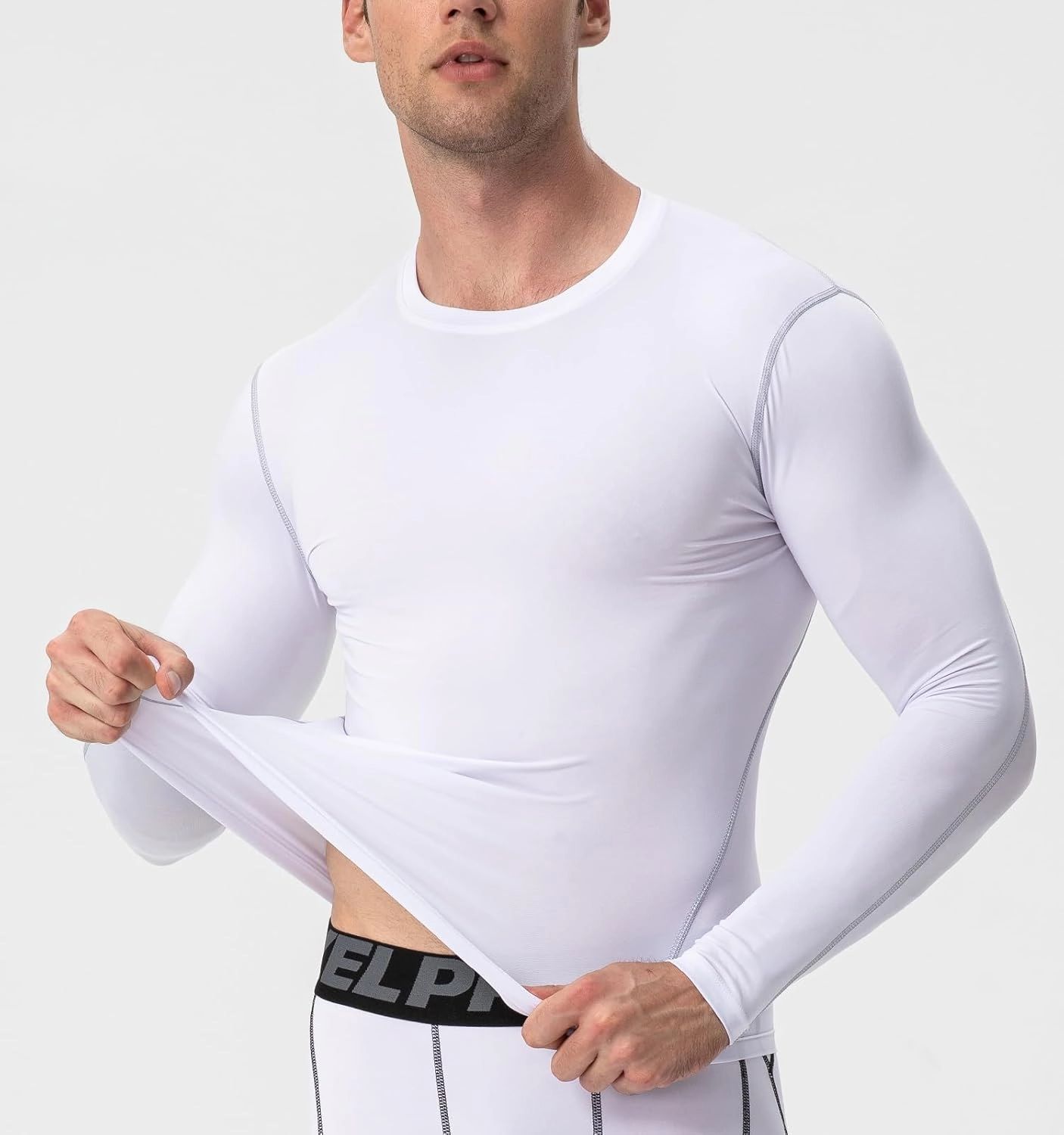 SPVISE Compression Shirt Men Long Sleeve Athletic Workkout Tops Dry Fit Gym Base Layer Undershirts Running Basketball Cycling