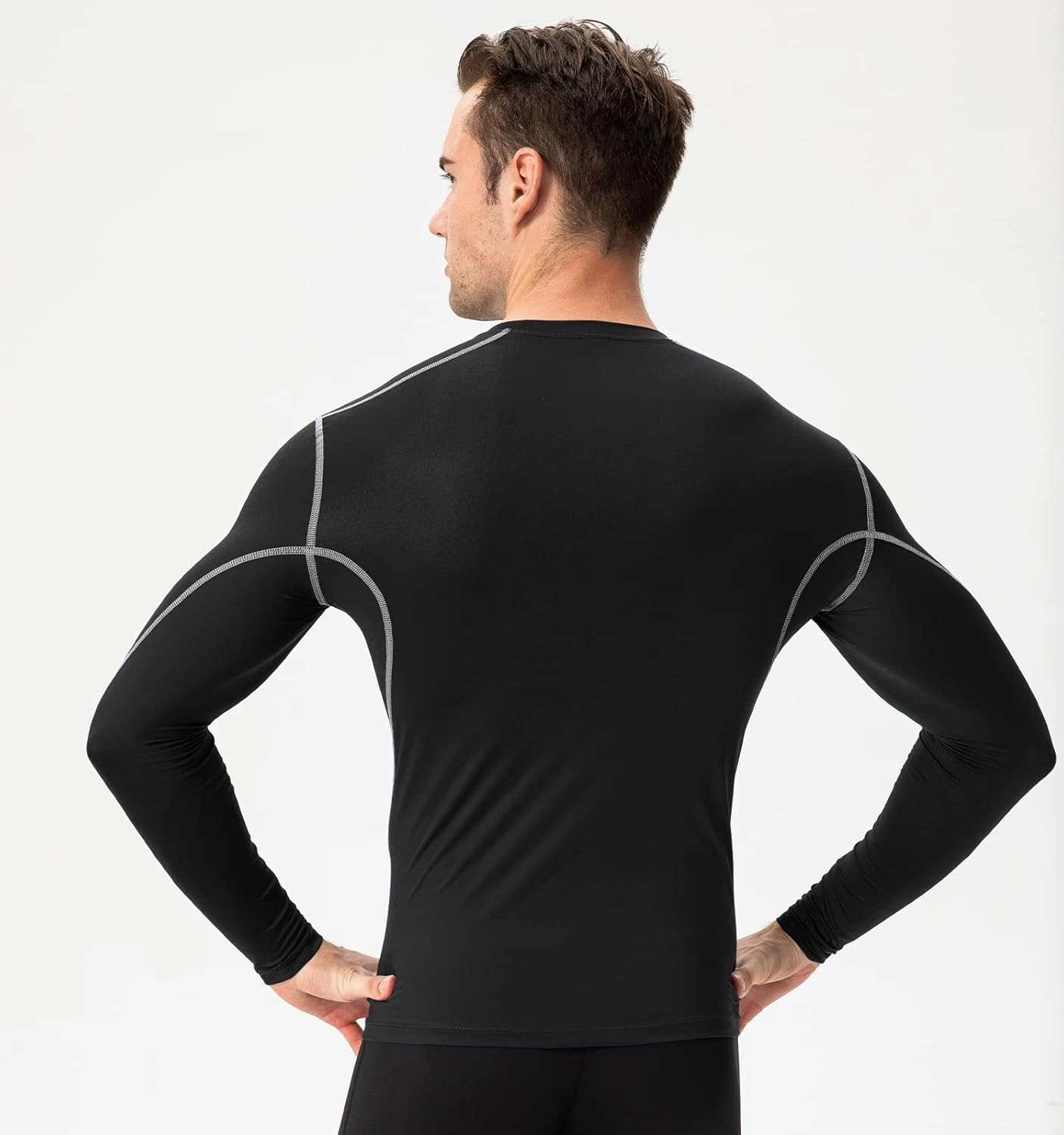 SPVISE Compression Shirt Men Long Sleeve Athletic Workkout Tops Dry Fit Gym Base Layer Undershirts Running Basketball Cycling