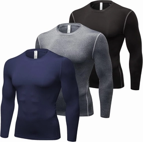 SPVISE Compression Shirt Men Long Sleeve Athletic Workkout Tops Dry Fit Gym Base Layer Undershirts Running Basketball Cycling
