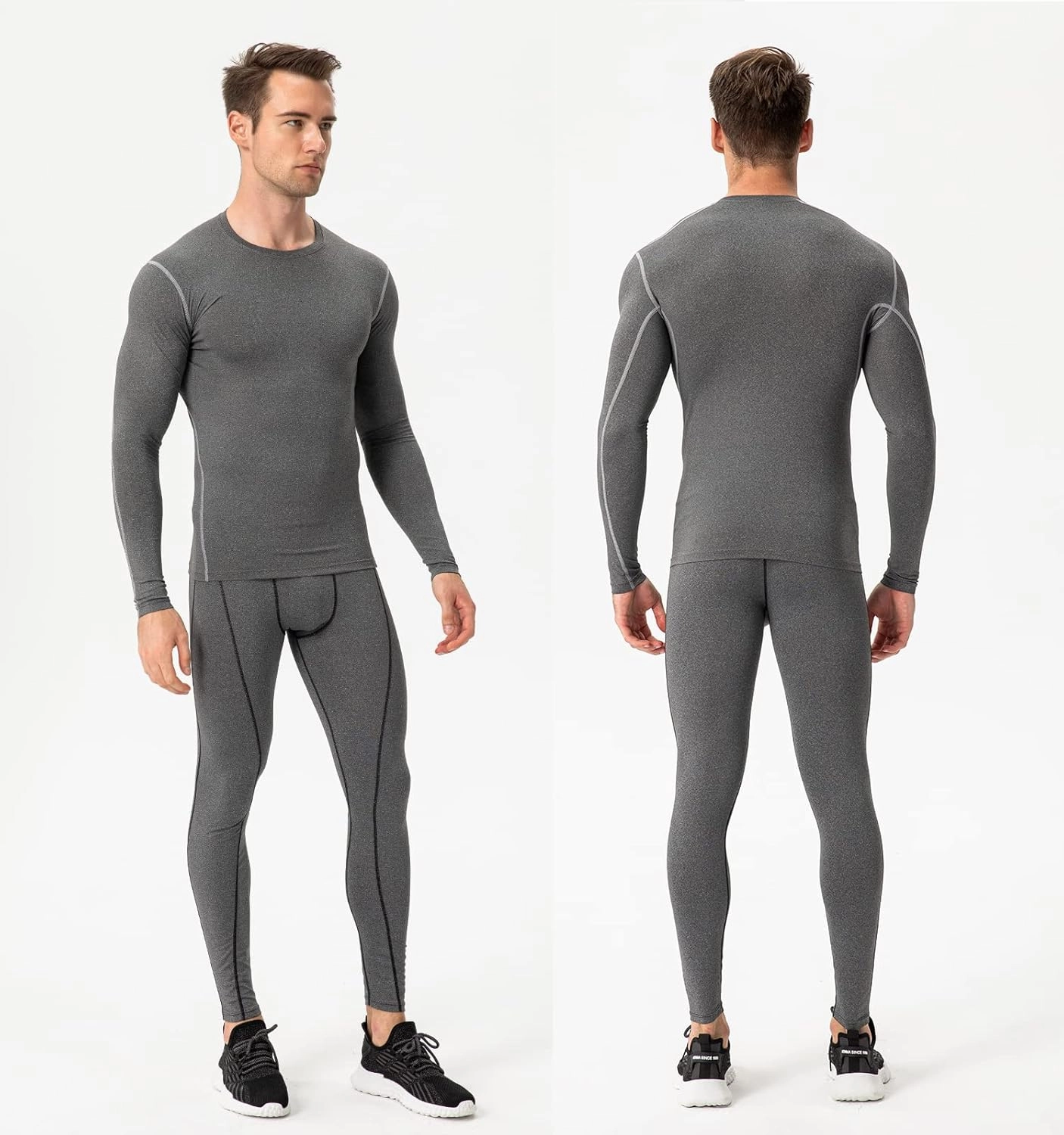 SPVISE Compression Shirt Men Long Sleeve Athletic Workkout Tops Dry Fit Gym Base Layer Undershirts Running Basketball Cycling