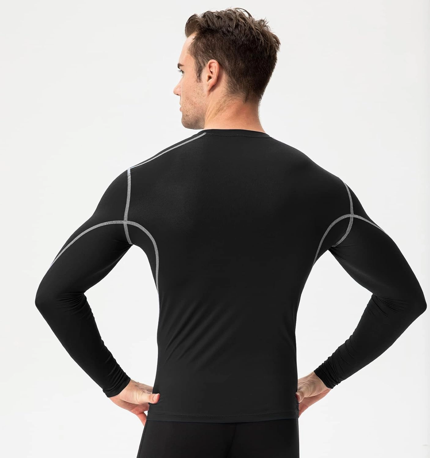 SPVISE Compression Shirt Men Long Sleeve Athletic Workkout Tops Dry Fit Gym Base Layer Undershirts Running Basketball Cycling