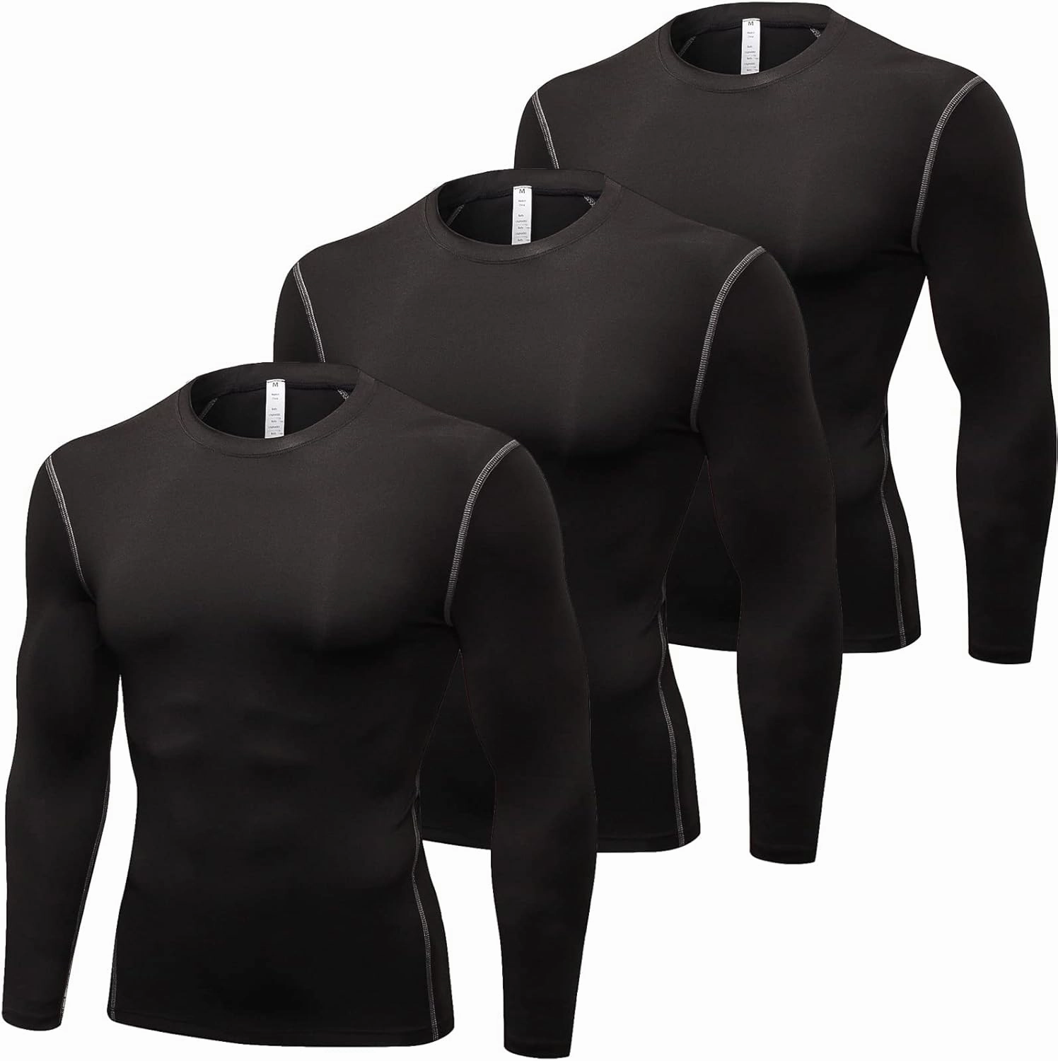 SPVISE Compression Shirt Men Long Sleeve Athletic Workkout Tops Dry Fit Gym Base Layer Undershirts Running Basketball Cycling
