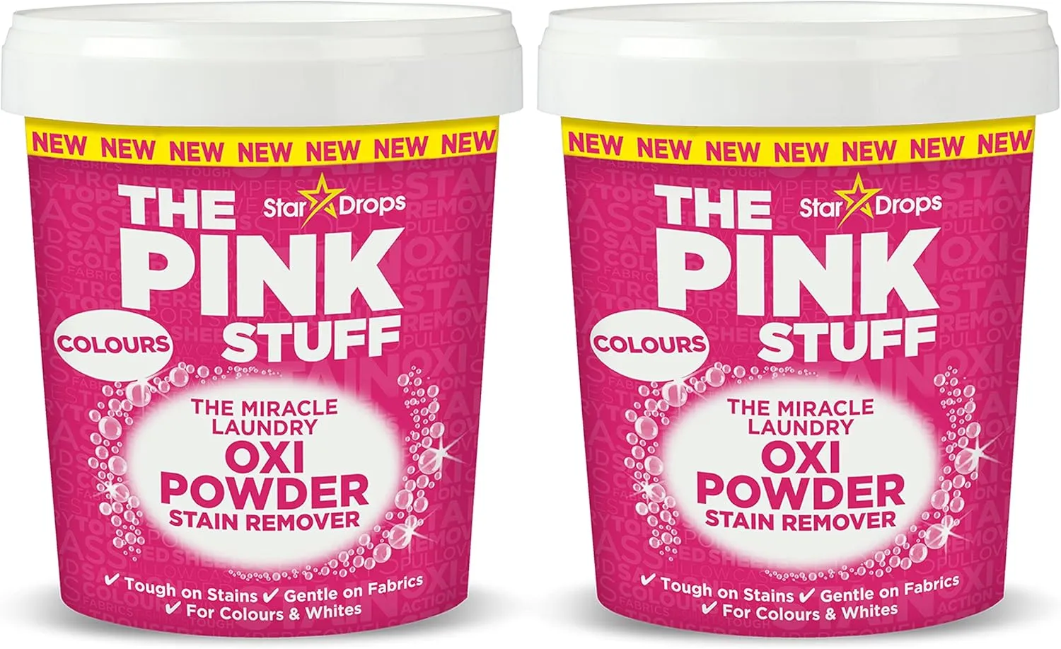 Stardrops The Pink Stuff Miracle Laundry Oxi Powder Stain Remover – Color-Safe Formula, Tough on Stains, Gentle on Fabrics (2-Pack)
