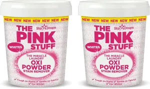 Stardrops - The Pink Stuff - The Miracle Laundry Oxi Powder Stain Remover For White’s Bundle (2 Whites Powder)