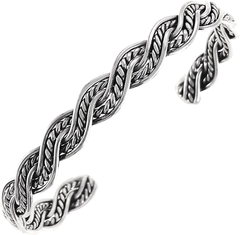 Sterling Silver Braided Cuff Bracelet