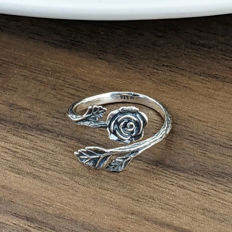 Sterling Silver Rose Flower Ring