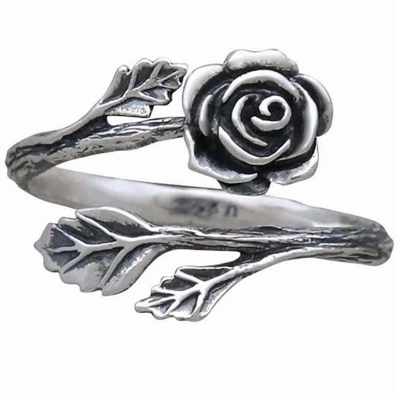 Sterling Silver Rose Flower Ring