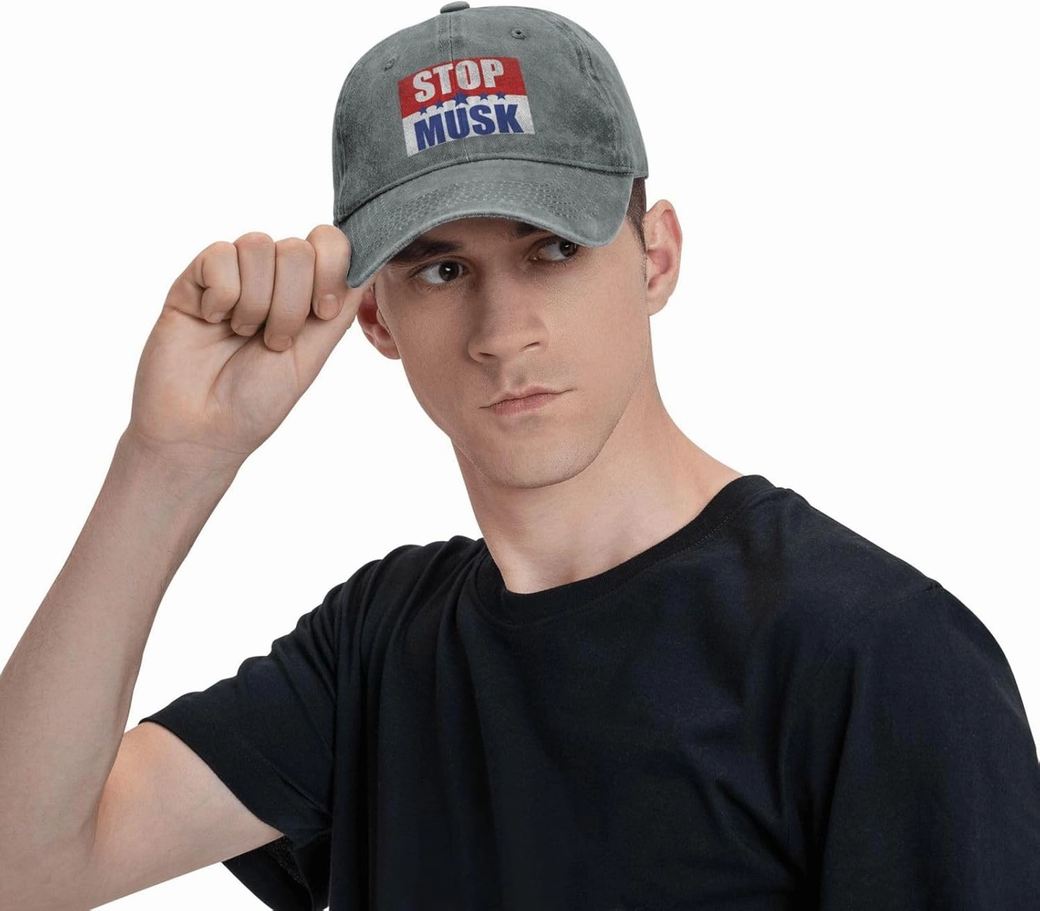 Stop Musk Anti Cowboy Hat Women Baseball Cap Ball Caps Men Trucker Cap Outdoor Sports Adjustable Dad Hat Black