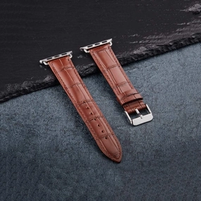 Suitable for Apple Apple Watch Leather Strap Stainless Steel Buckle Cowhide Strap Watch Accessories